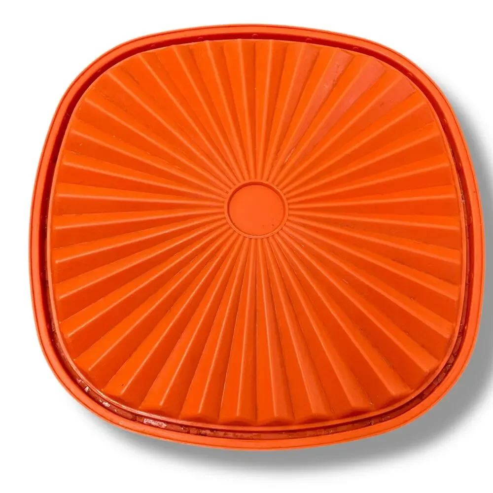 Tupperware Canister Servalier Replacement Lid Starburst Dark Orange 7